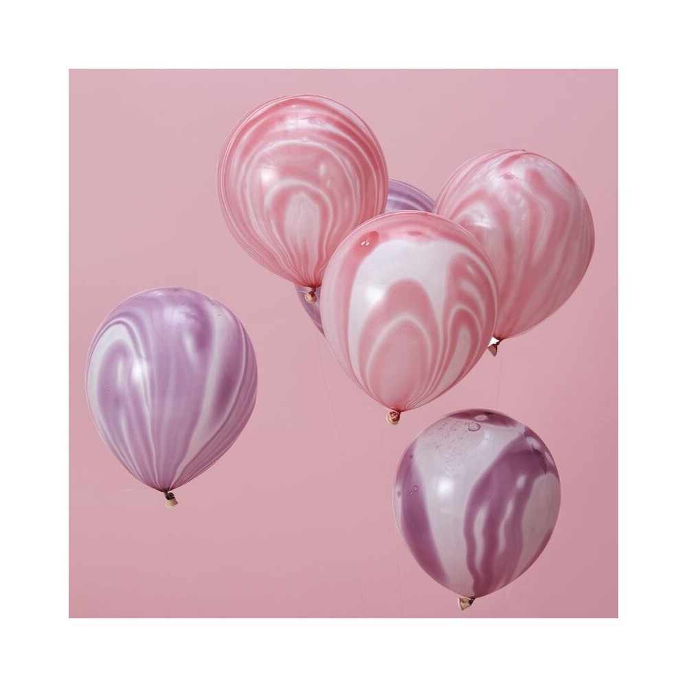 Lateyballon Marmor, Rosa & Lila