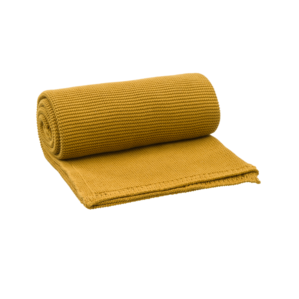 Fresk gestrickte Decke 80x100 - Mustard