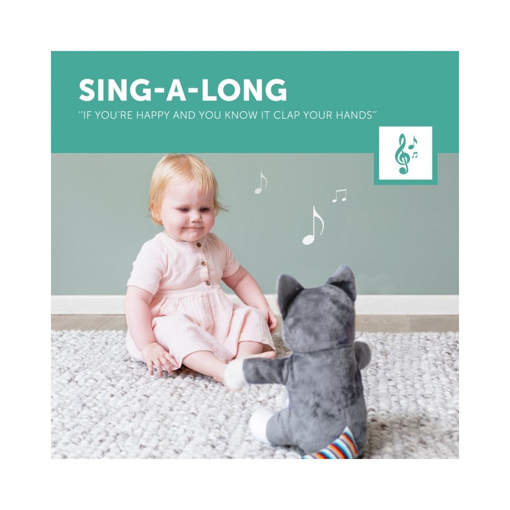 applaudir jouet câlin avec chant, chloé le chat