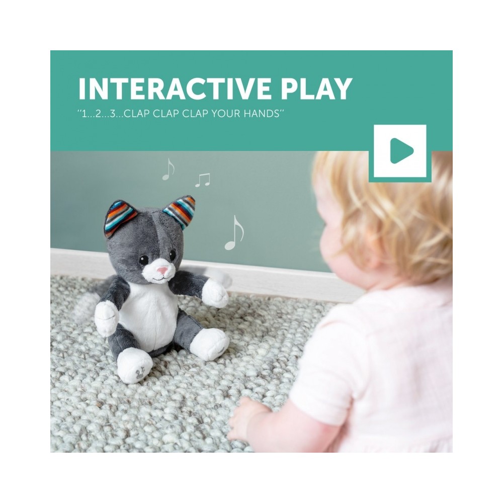 applaudir jouet câlin avec chant, chloé le chat