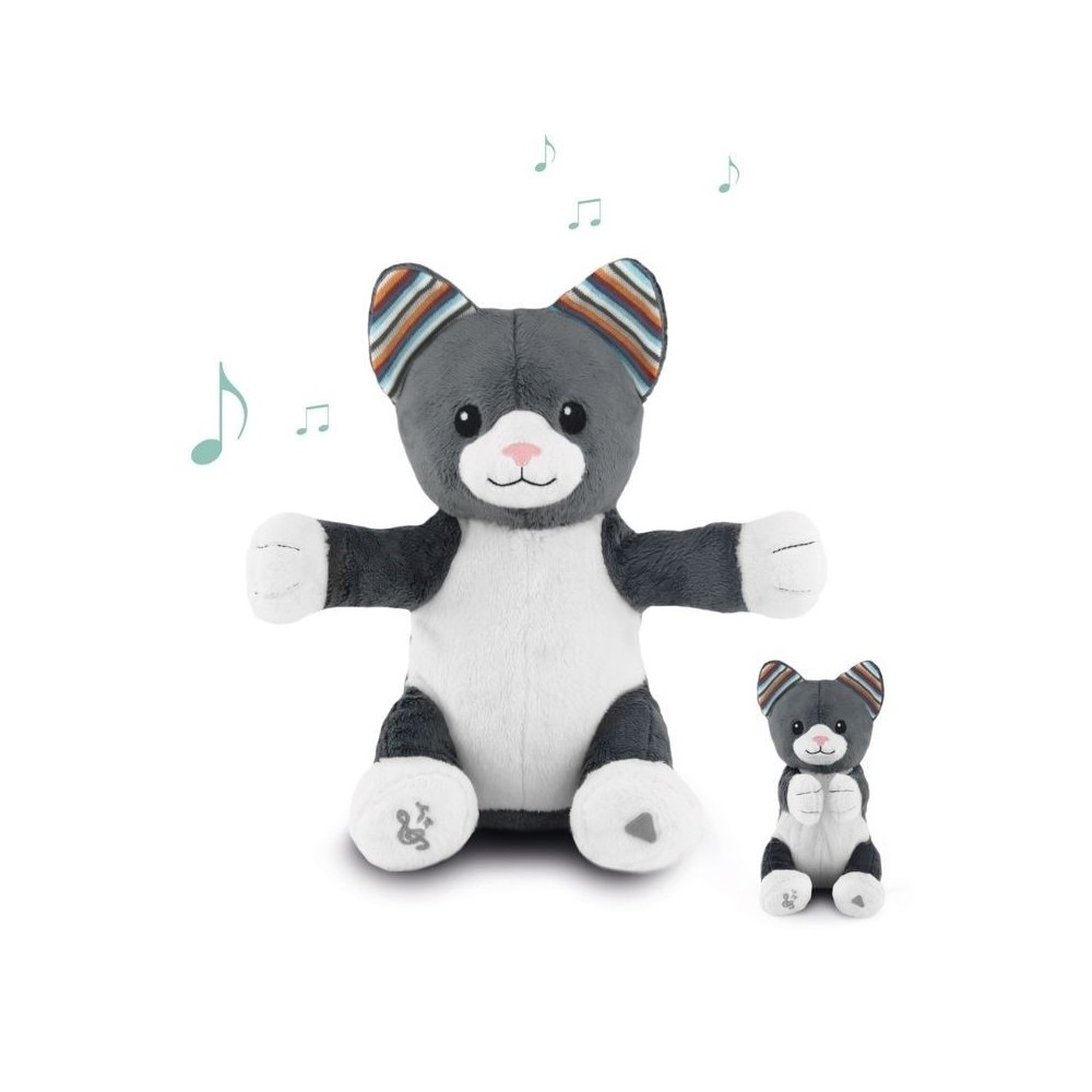 applaudir jouet câlin avec chant, chloé le chat