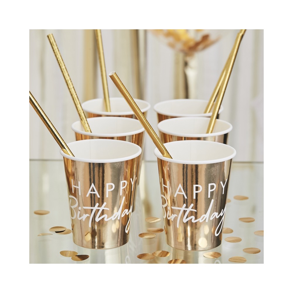 Kartonbecher, 8-er Pack, Gold