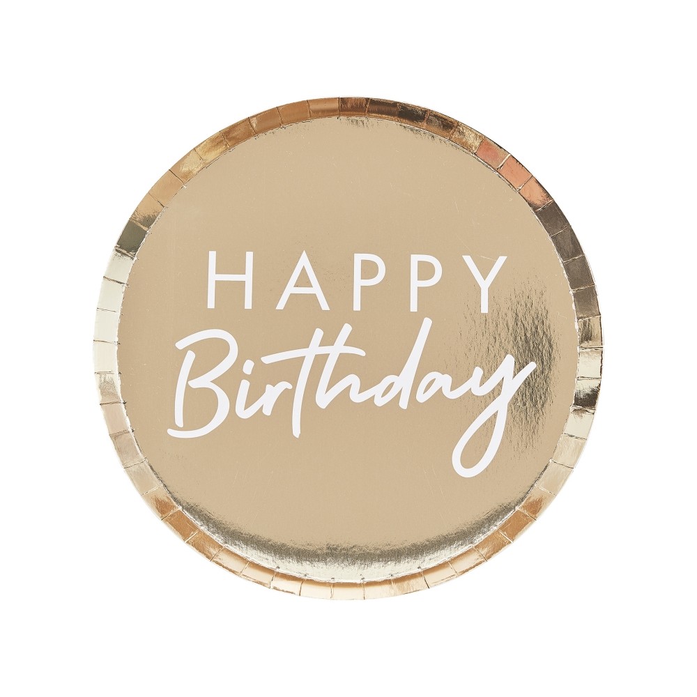 Kartonteller, Gold, 8 Stk.