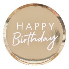 Kartonteller, Gold, 8 Stk.