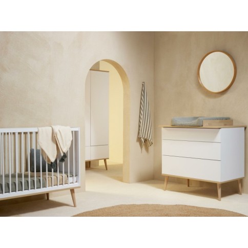 Babybett Flow, White & Oak