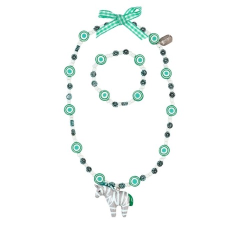 Halskette + Armband, Zebra Karla