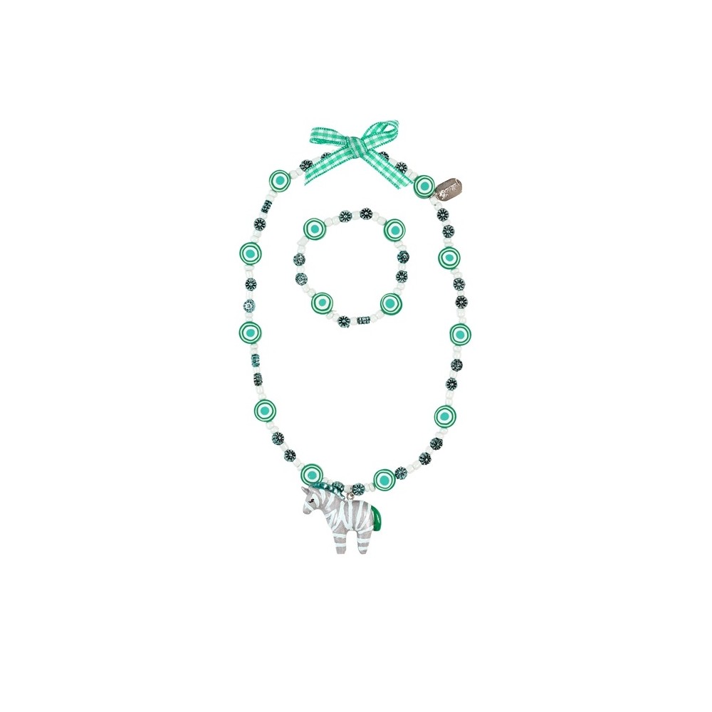 Halskette + Armband, Zebra Karla