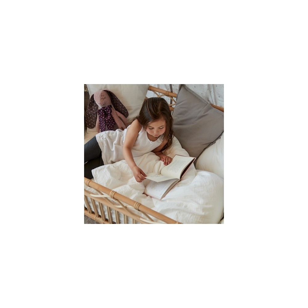 Linge de lit 100% coton biologique, 100x140 et 40x45 cm, blanc