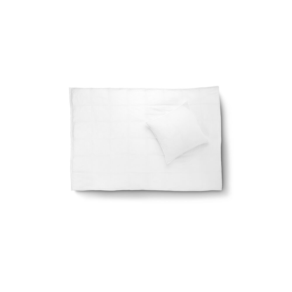 Linge de lit 100% coton biologique, 100x140 et 40x45 cm, blanc