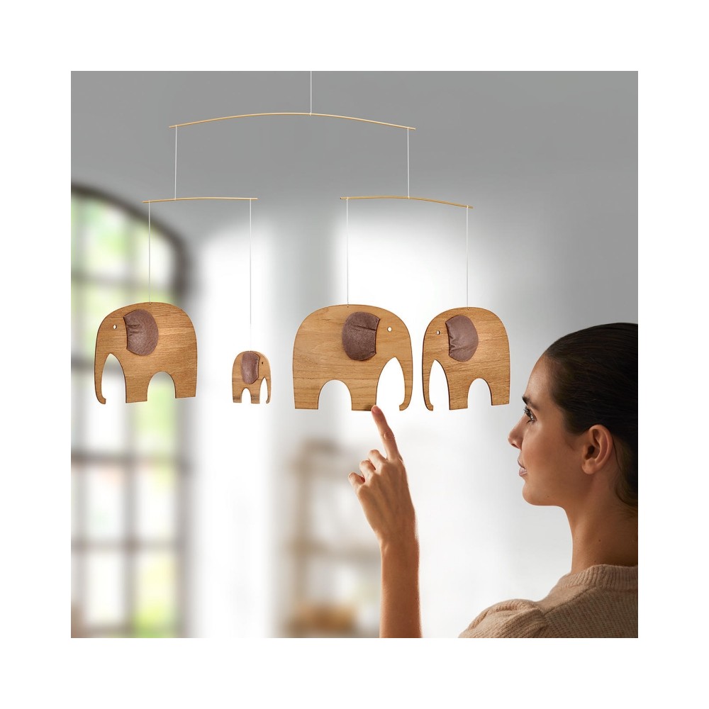 Flensted Mobile, Elefanten/ Teakholz