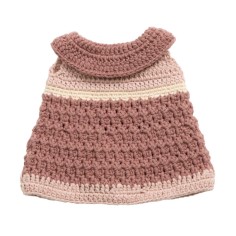 Sebra gehäkeltes Puppenkleid, sunsoaked rose