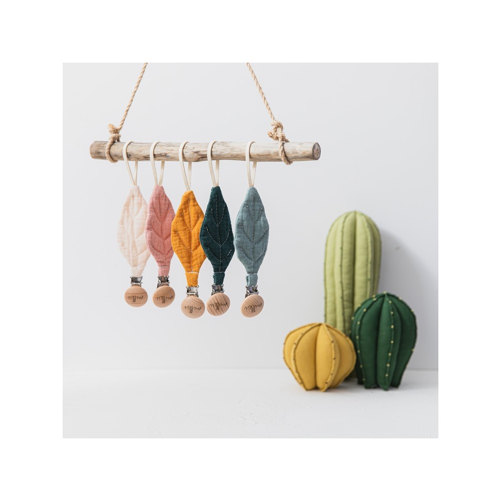 Milkii Schnullerkette Leaf, Mustard Yellow