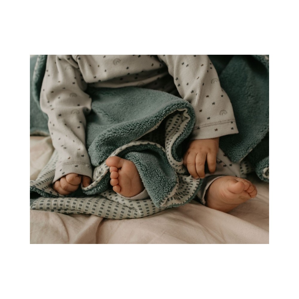 Snoozebaby zweischichtige Decke 75 x 100 cm, Smokey Green