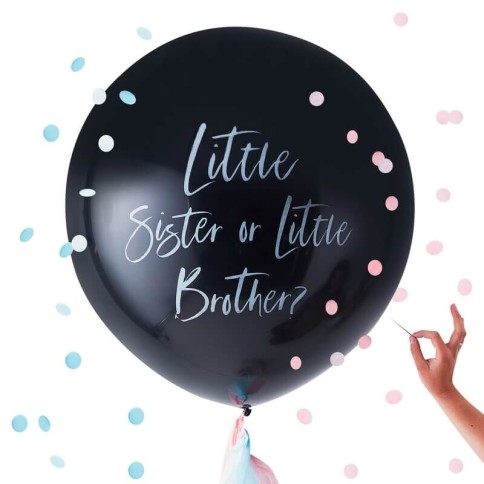 Gender Reveal "Little Brother or Sister" Ballon