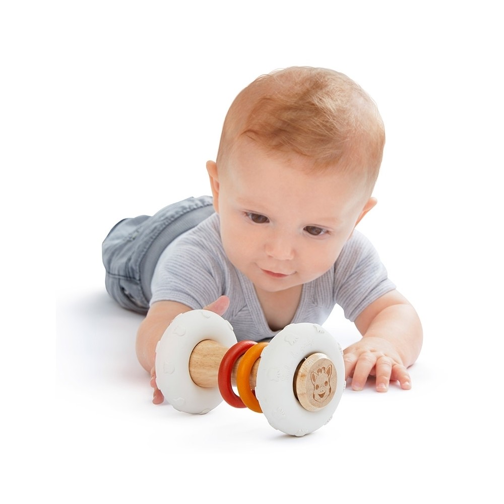 Sophie la girafe Greifling aus Naturkautschuk/ Kautschukbaumholz - Totem Rassel