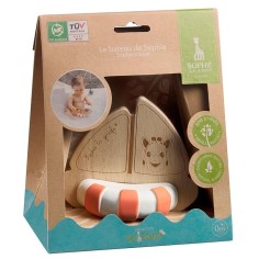 Sophie la girafe Greifling Boot aus Naturkautschuk und Kautschukbaumholz