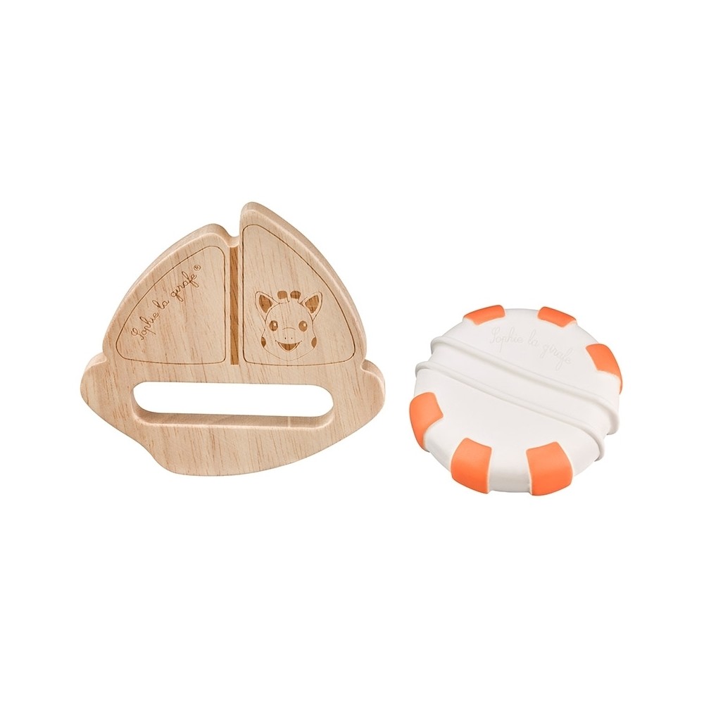 Sophie la girafe Greifling Boot aus Naturkautschuk und Kautschukbaumholz