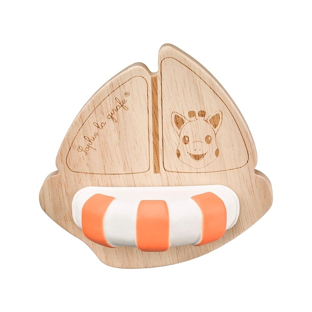 Sophie la girafe Greifling Boot aus Naturkautschuk und Kautschukbaumholz