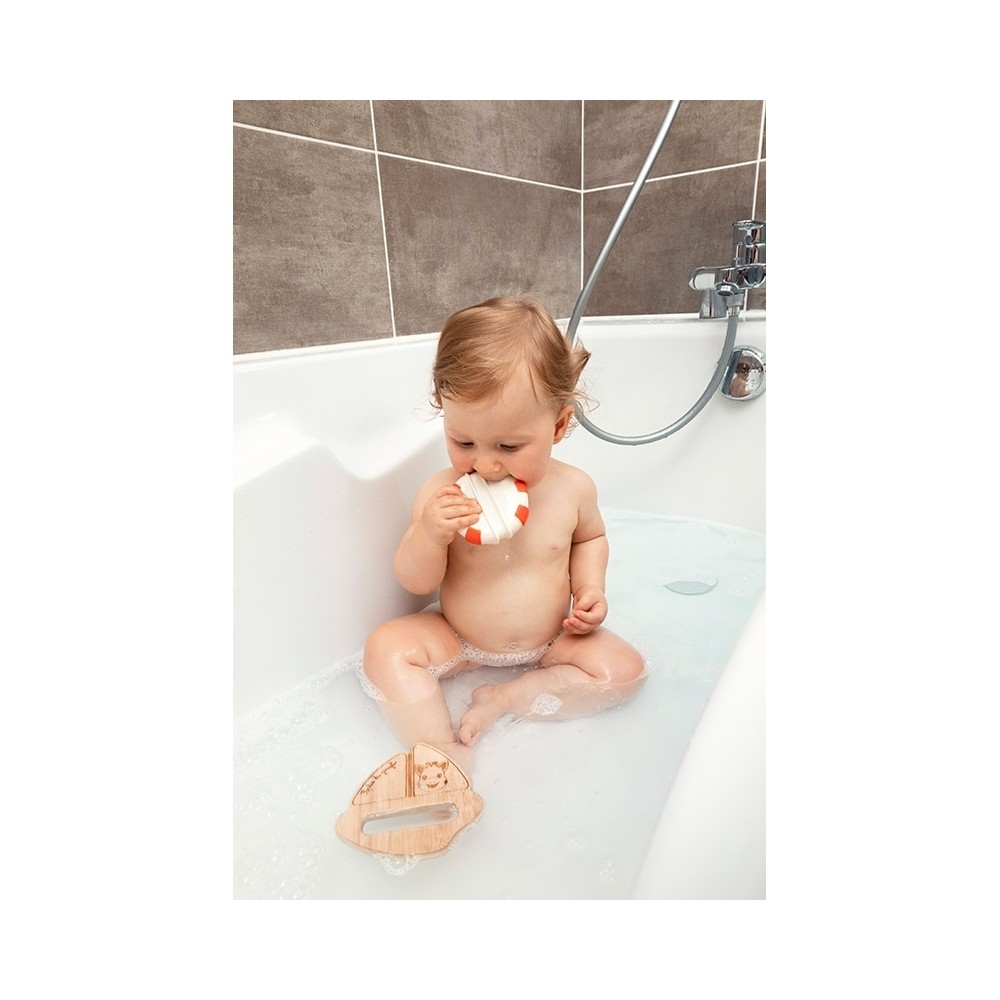 Sophie la girafe Greifling Boot aus Naturkautschuk und Kautschukbaumholz