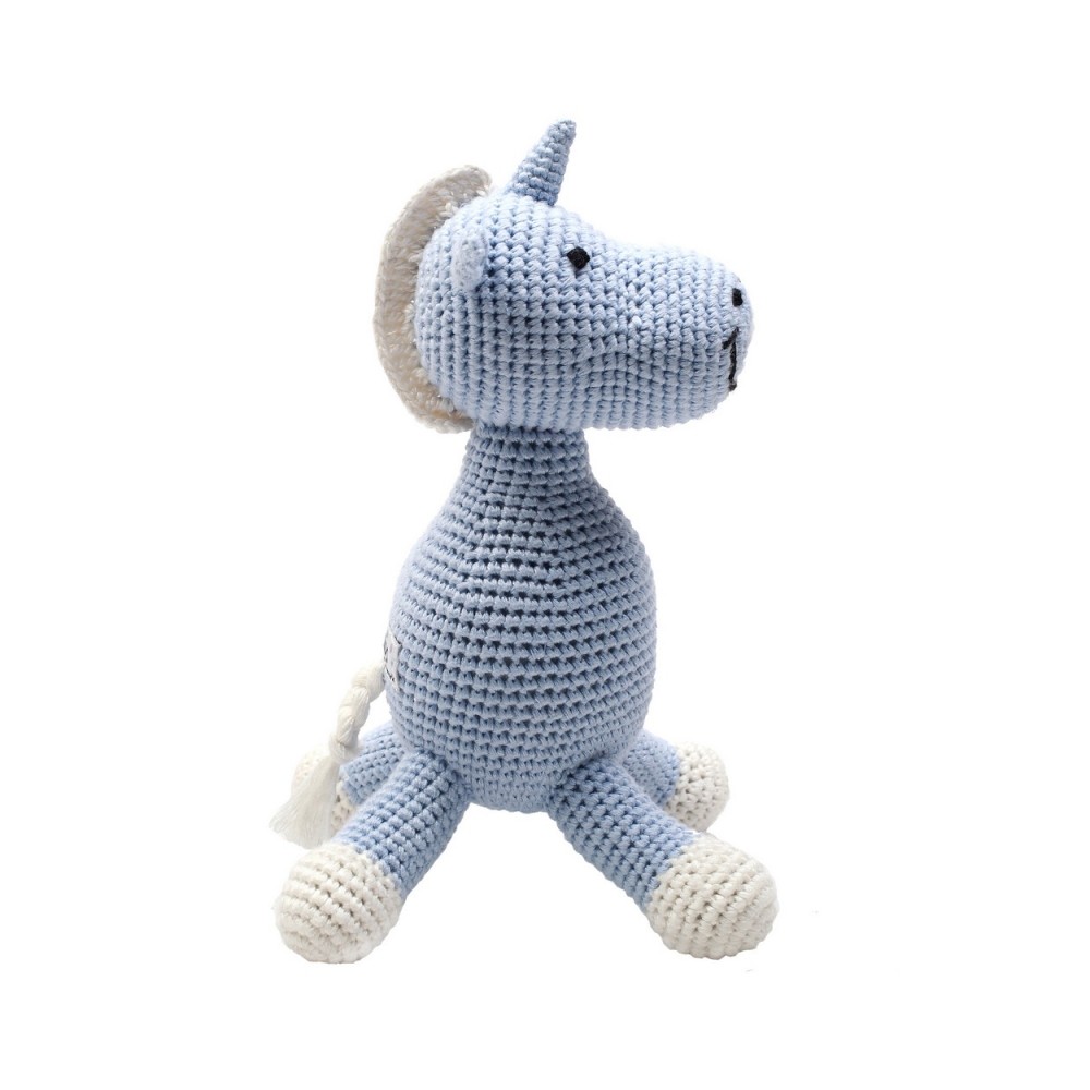 Häkel-Teddybär, Hellblaues Einhorn