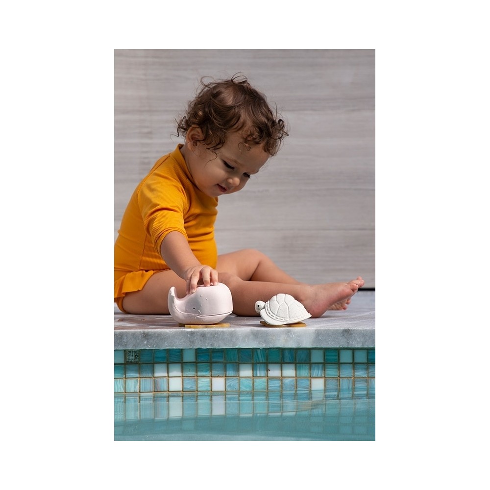 Hevea Badespielzeug Ingolf der Wal und Dagmar die Schildkröte, Champagne Pink + Vanilla