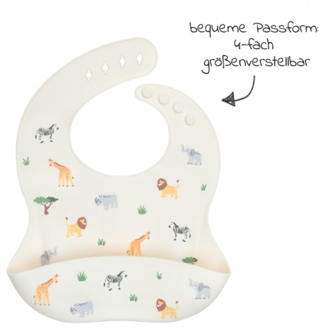 Little Lambo Silikon Esslätzchen, Safari