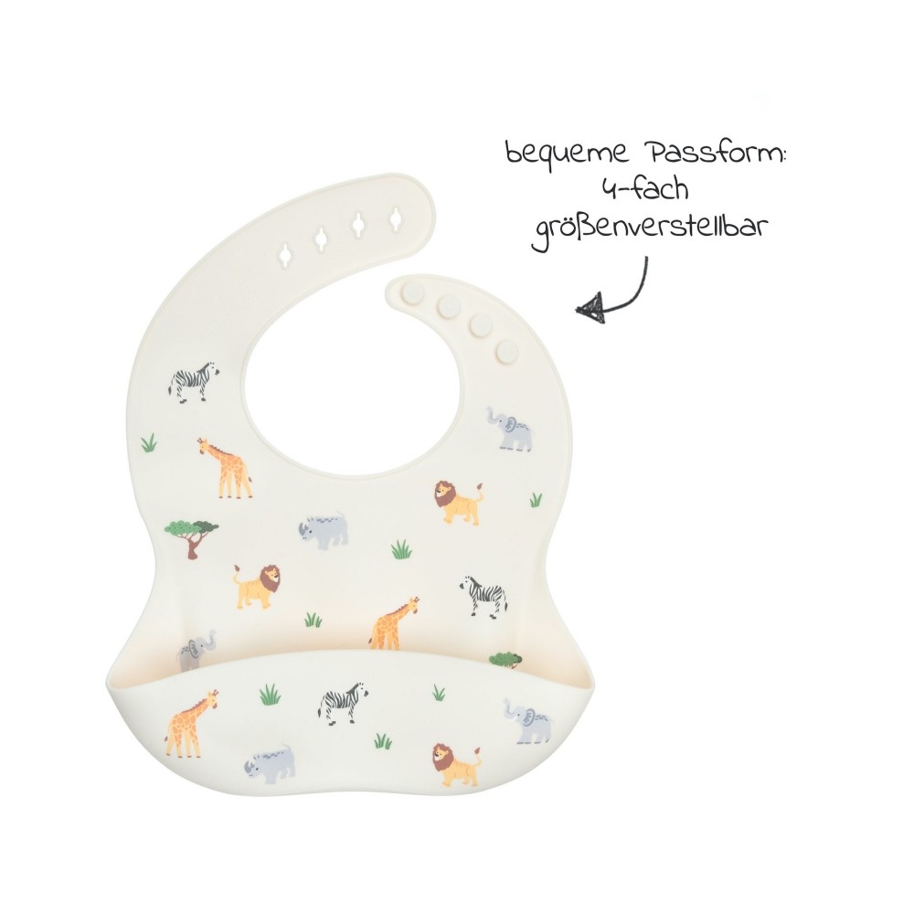 Little Lambo Silikon Esslätzchen, Safari