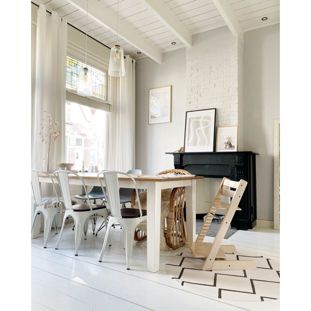 Bodenmatte Schutzmatte, rund 110cm, Beni Ecru