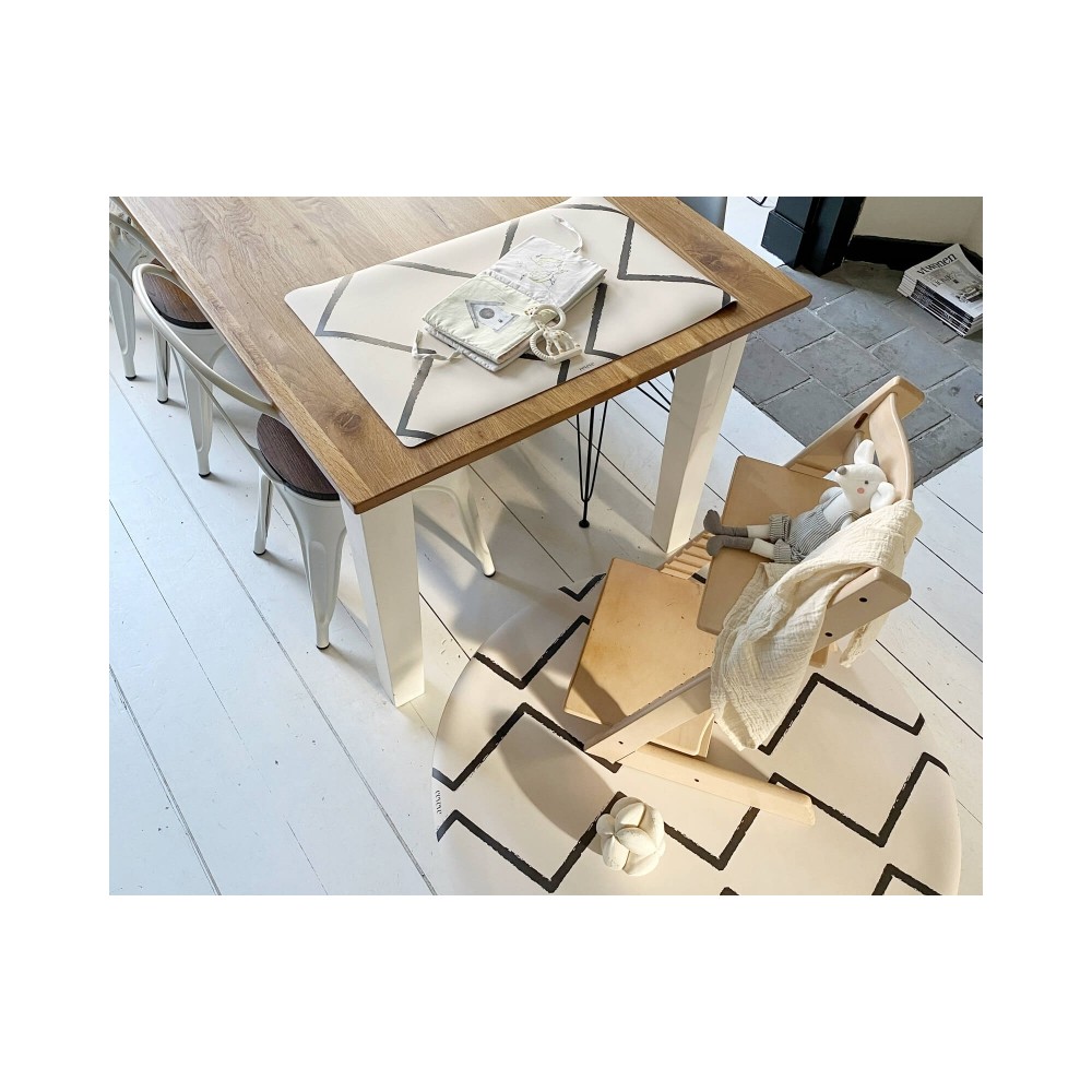 Bodenmatte Schutzmatte, rund 110cm, Beni Ecru