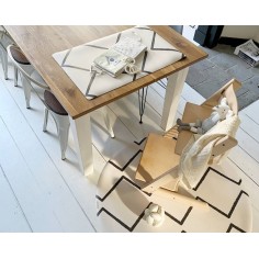 Bodenmatte Schutzmatte, rund 110cm, Beni Ecru