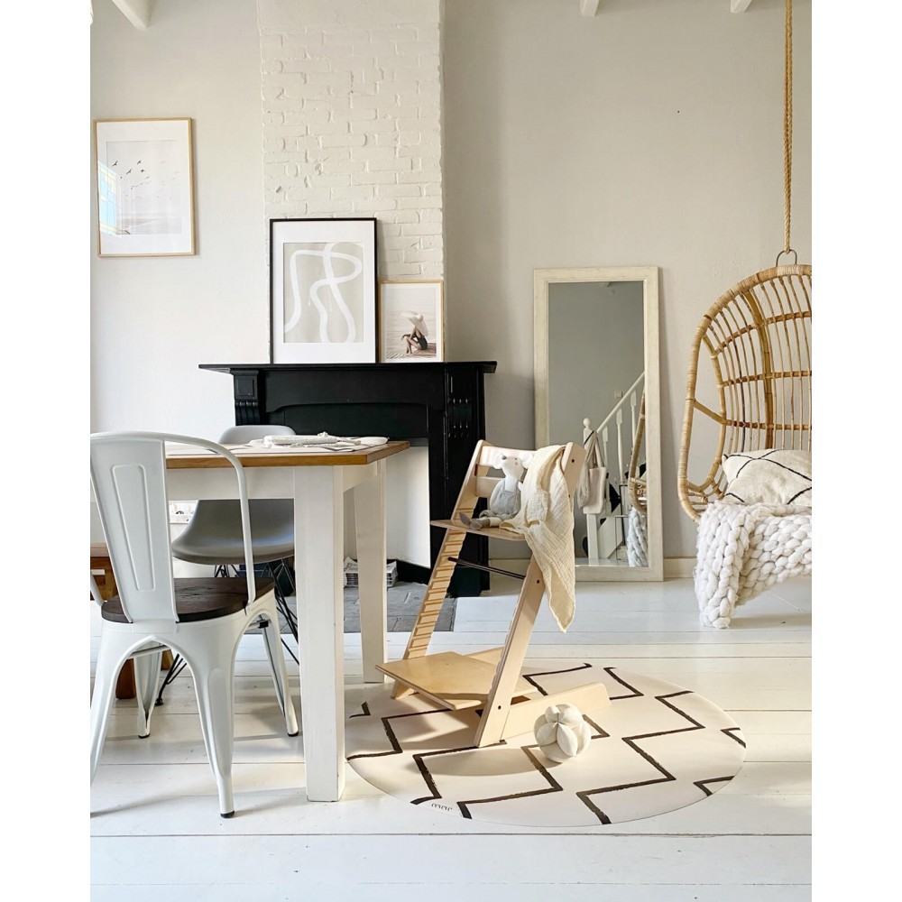 Bodenmatte Schutzmatte, rund 110cm, Beni Ecru