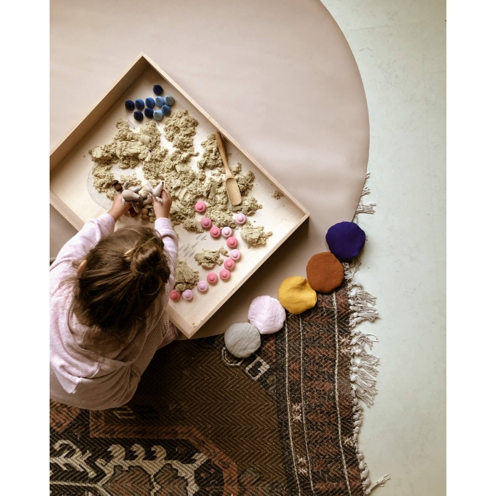 Bodenmatte Schutzmatte, rund 110cm, Mokka