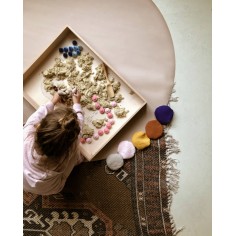 Bodenmatte Schutzmatte, rund 110cm, Mokka