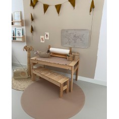 Bodenmatte Schutzmatte, rund 110cm, Granit Grau