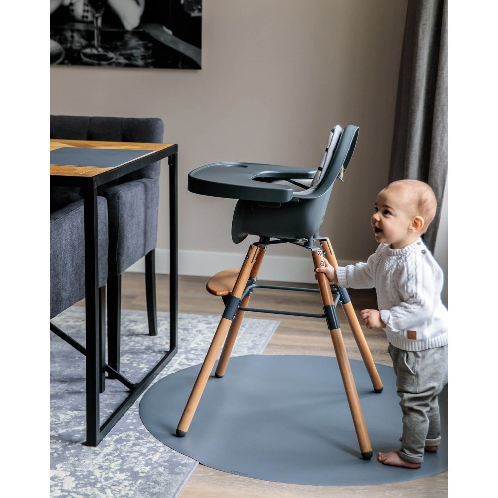 Bodenmatte Schutzmatte, rund 110cm, Granit Grau