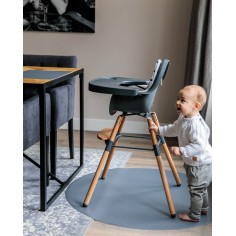 Bodenmatte Schutzmatte, rund 110cm, Granit Grau