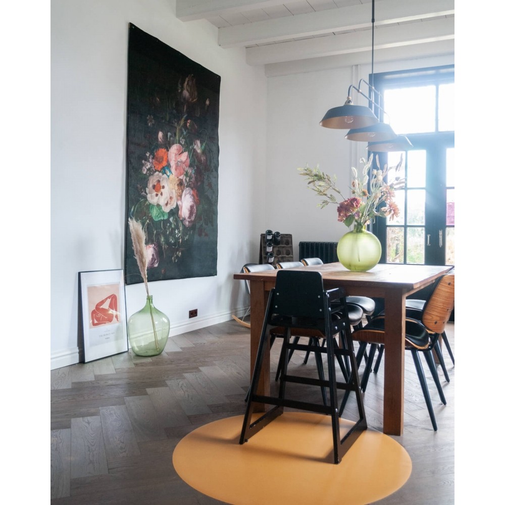 Bodenmatte Schutzmatte, rund 110cm, Mustard