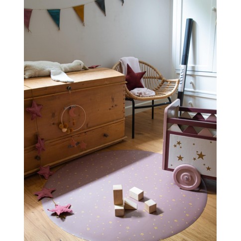 Bodenmatte Schutzmatte, rund 110cm, Stars Kupfer Rose