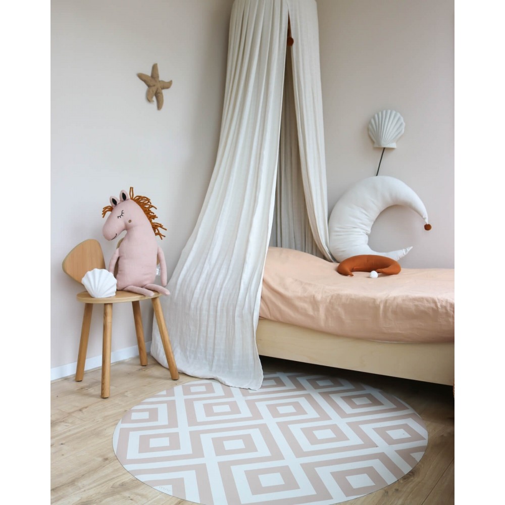 Bodenmatte Schutzmatte, rund 110cm, Modern Blocks Wüstensand