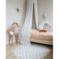 Bodenmatte Schutzmatte, rund 110cm, Modern Blocks Wüstensand