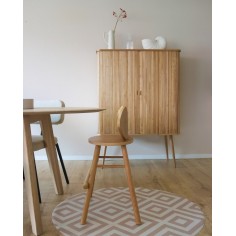 Bodenmatte Schutzmatte, rund 110cm, Modern Blocks Wüstensand