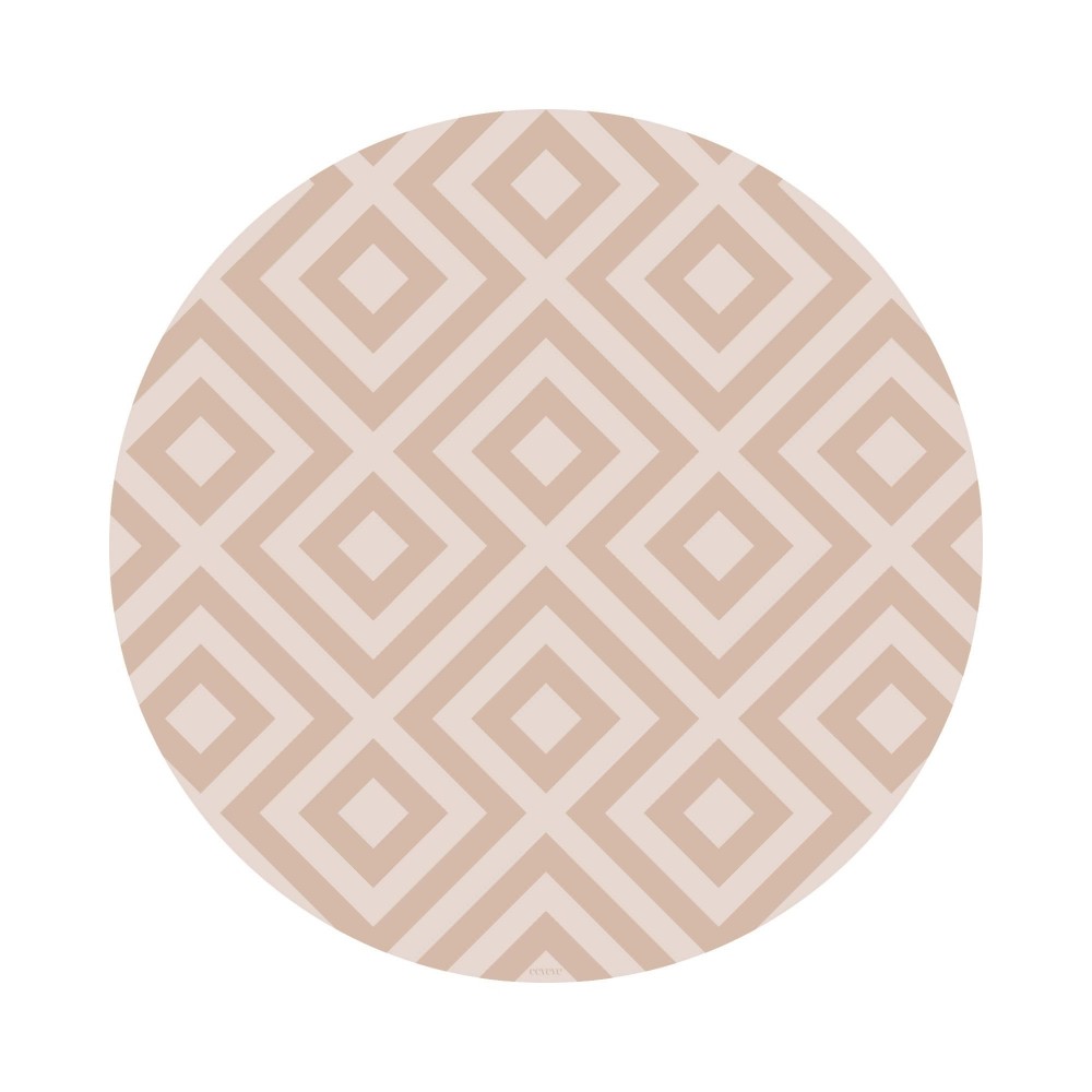 Bodenmatte Schutzmatte, rund 110cm, Modern Blocks Wüstensand