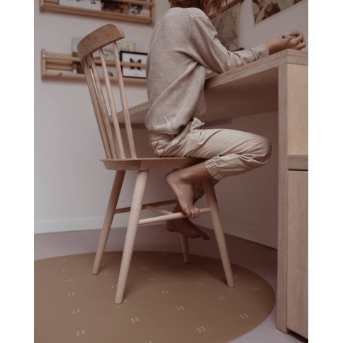 Bodenmatte Schutzmatte, rund 110cm, Gepunktet Herbstgold