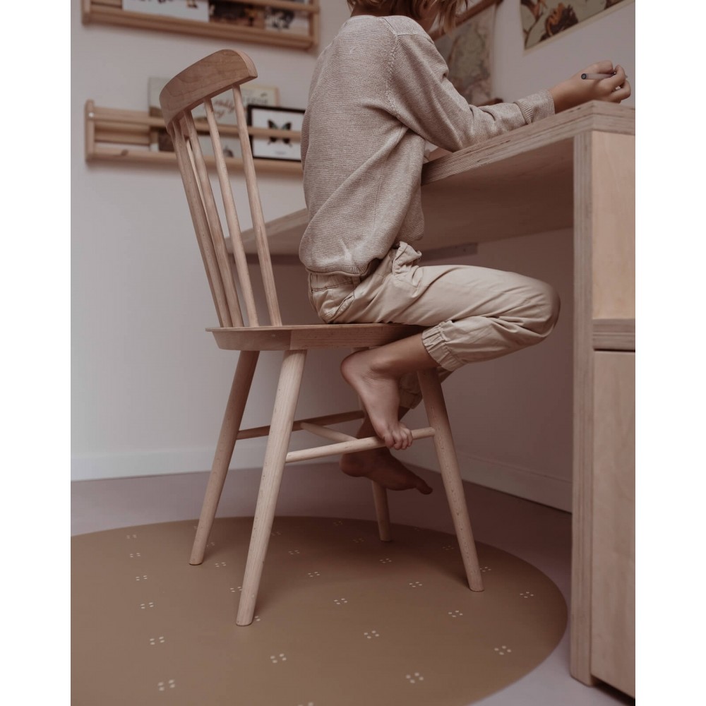 Bodenmatte Schutzmatte, rund 110cm, Gepunktet Herbstgold