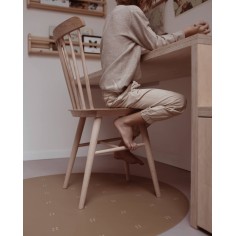 Bodenmatte Schutzmatte, rund 110cm, Gepunktet Herbstgold