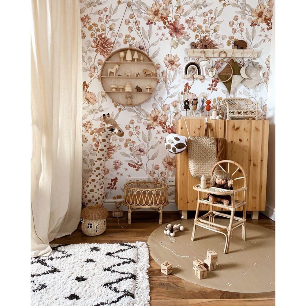 Bodenmatte Schutzmatte, rund 110cm, Gepunktet Herbstgold