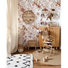 Bodenmatte Schutzmatte, rund 110cm, Gepunktet Herbstgold