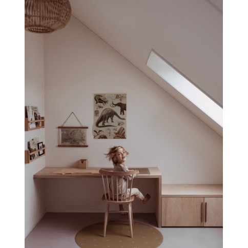 Bodenmatte Schutzmatte, rund 110cm, Gepunktet Herbstgold