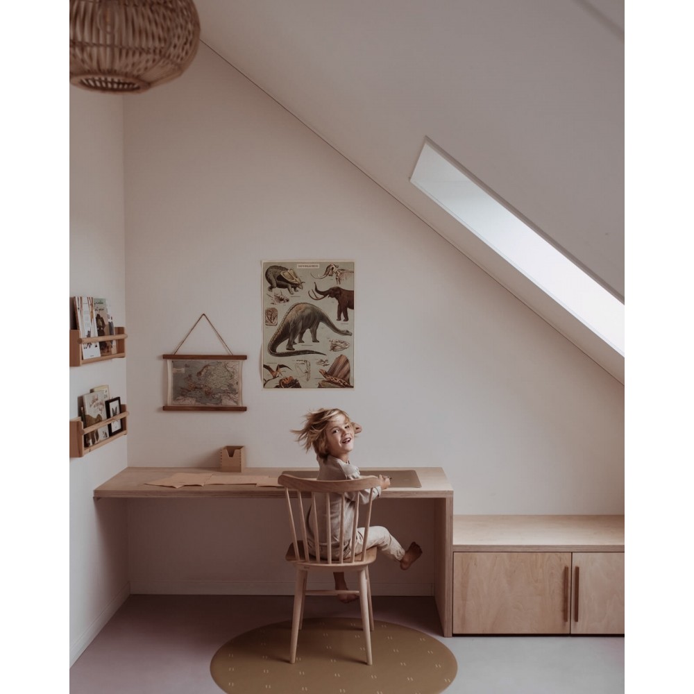 Bodenmatte Schutzmatte, rund 110cm, Gepunktet Herbstgold