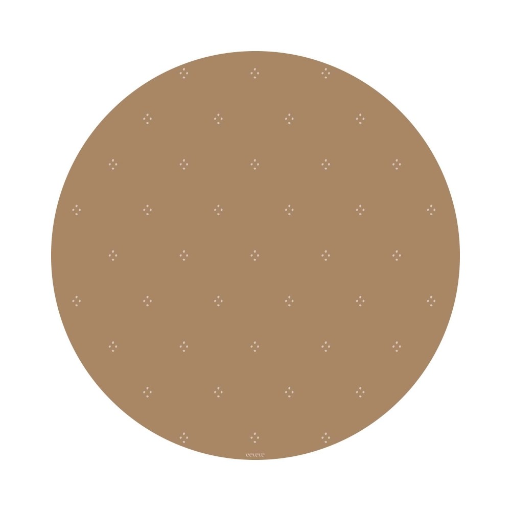 Bodenmatte Schutzmatte, rund 110cm, Gepunktet Herbstgold